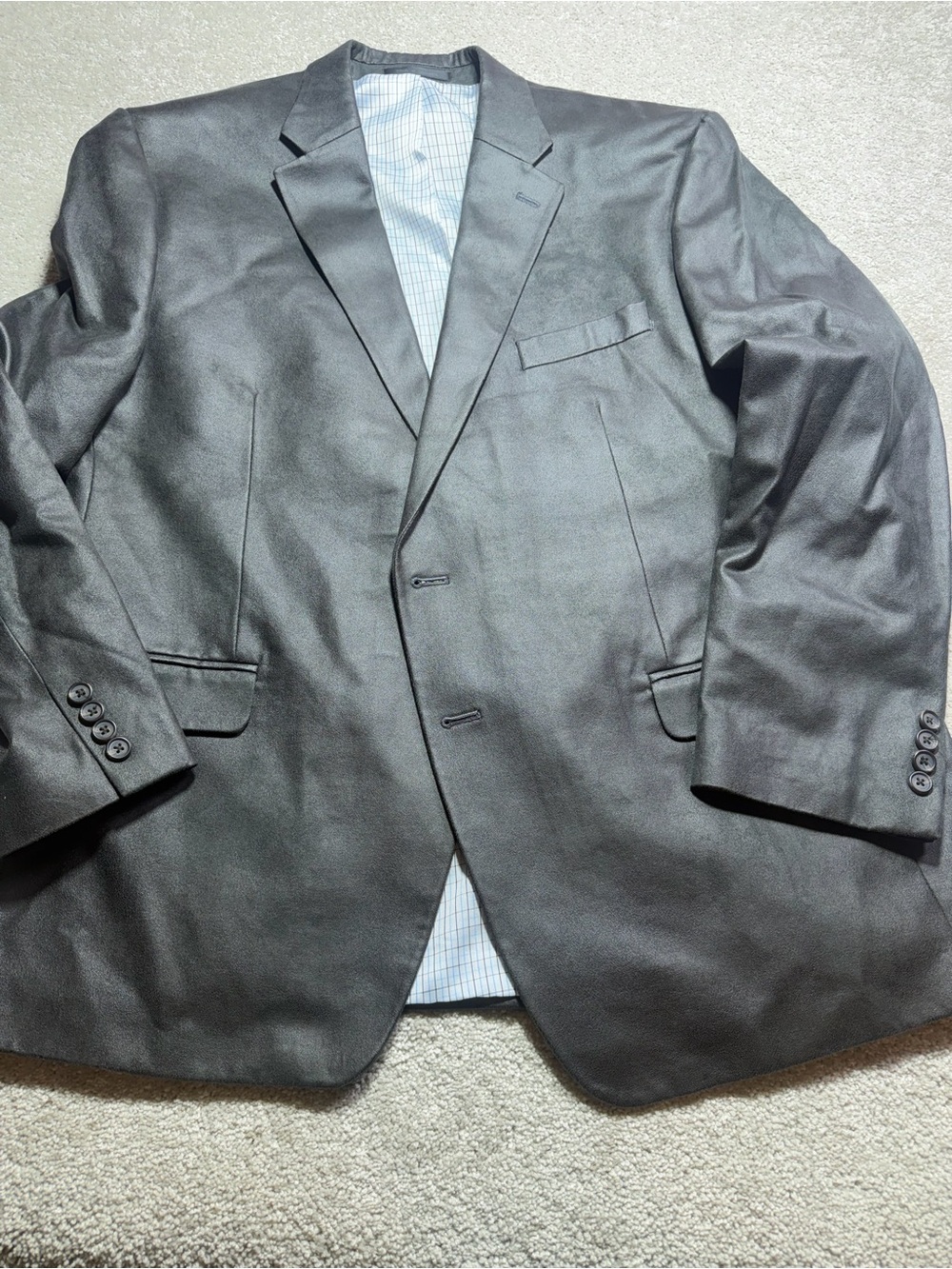 Lauren Ralph Lauren Blazer Jacket Mens Black Faux Suede Lined Buttons